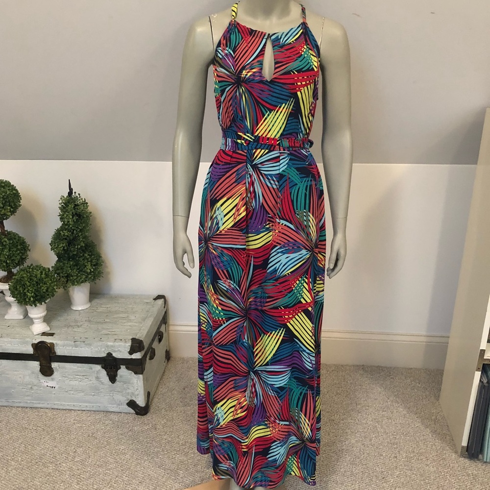 BCBG tropical print maxi